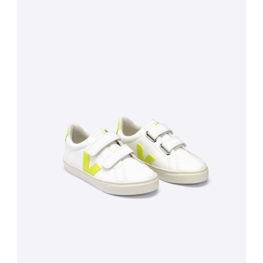 Veja ESPLAR CHROMEFREE Kids' Sneakers White/Yellow | CA 826LIS